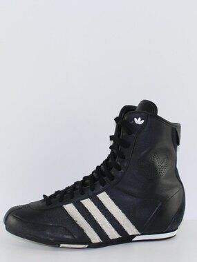 Adidas Women Black Leather Hi Top Boxing Wrestling Shoes (6.5 US)